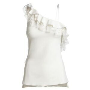 NWT Adam Lippes Strappy Ruffled Lace Trim Top